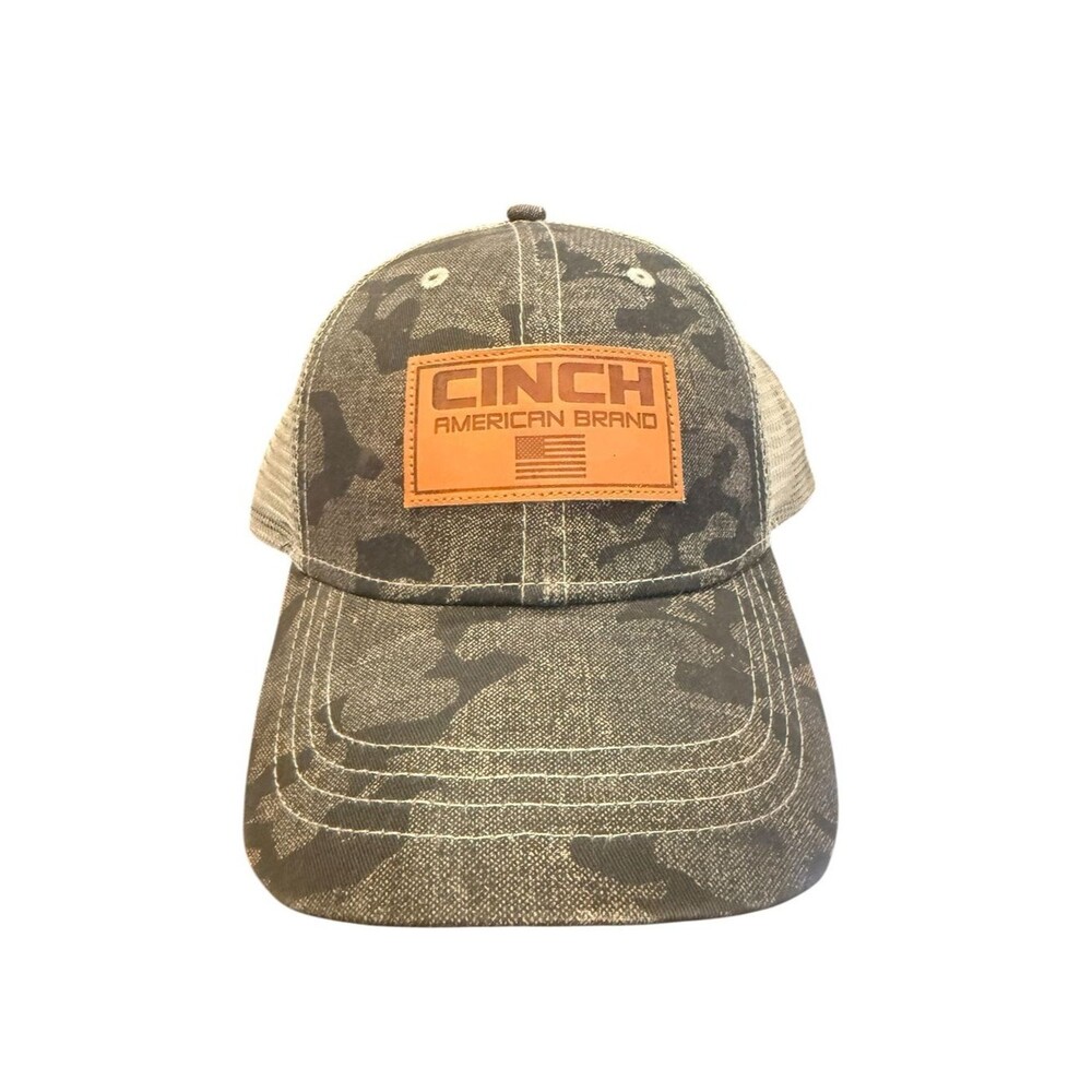Cinch NWT American Brand Trucker Hat Camo Mesh Snapback Cap OSFA Western